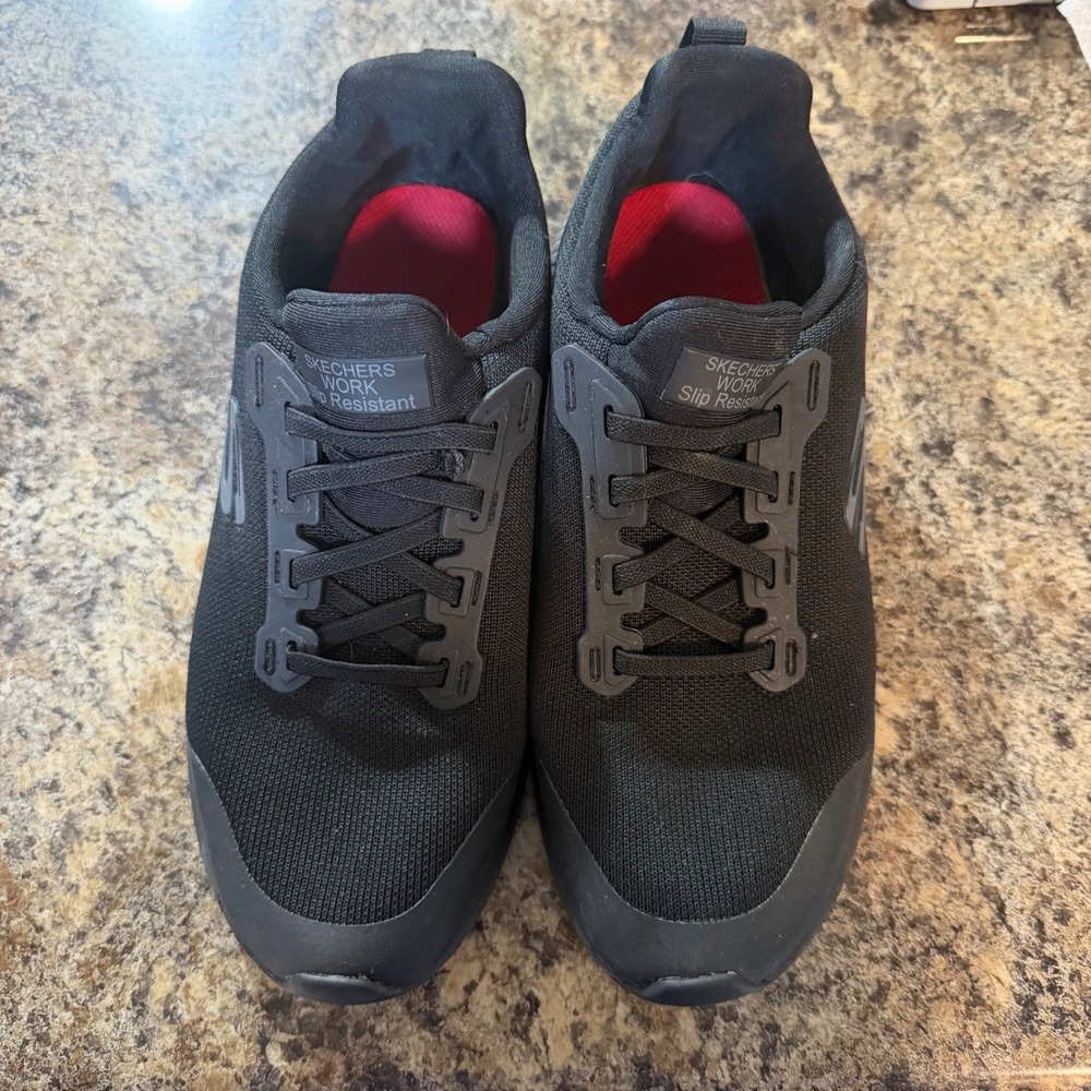 Skechers Work Squad Slip Resistant EH Women Sneakers Black 77222 Size 8